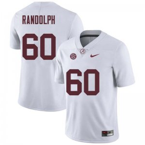 NCAA Men's Alabama Crimson Tide #60 Kendall Randolph Stitched College Nike Authentic White Football Jersey RW17T28ZH
